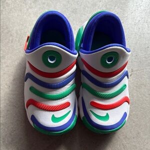 Nike White and Red Playful Slip-On Sneakers